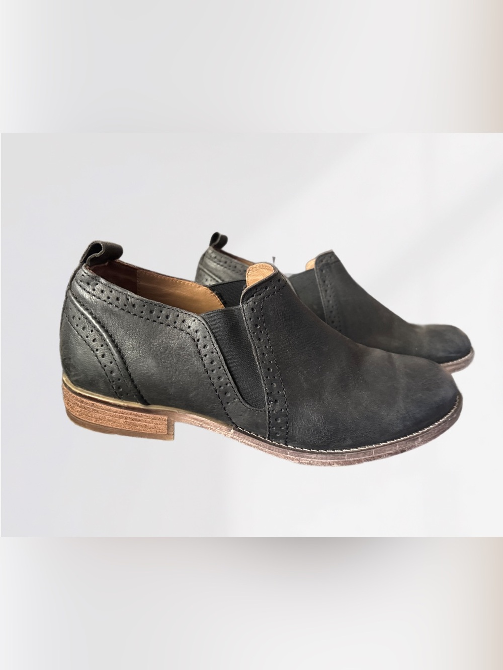 Josef Seibel Sienna 43 Black Slip-On Leather Ankle Bootie/Shoe Size 39 or 8.5